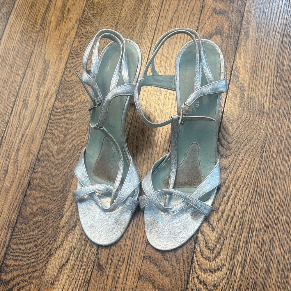 Elegant Silver Strappy Sandals